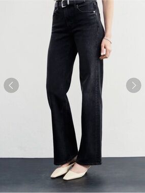 AYR High-Rise Straight Leg Jeans — Black